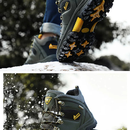 Brand Men Winter Snow Boots Waterproof Leather Sneakers Super Warm Men's Boots Outdoor Male Hiking Boots Work Shoes Size 39-47 HEBDO STORE