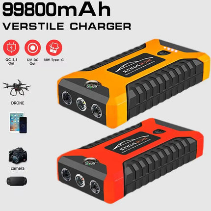 99800mAh Car Jump Starter Auto Portable Battery Starter Power Bank Car Tire Compressor Electric Devices For Cars Tyre Inflator HEBDO STORE