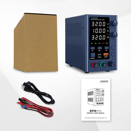 NANKADF DC Power Supply, 0-30V 0-10A with High Accuracy 4-Digit LED Display, 5V/2A USB Port, Encoder Adjustment N-GA3010H HEBDO