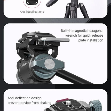 Ulanzi U-190 U190 Panoramic Tripod Head Hydraulic Fluid Video Damping Head For Tripod Monopod DSLR Camera Holder Stand Mobile HEBDO STORE