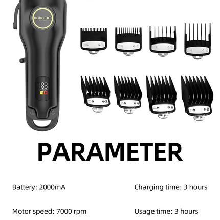 KIKIDO Hair Clipper Men Professional Cordless Barber Trimmer Hair Cutting Grooming Rechargeable Electric HEBDO STORE