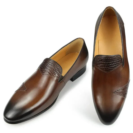 Men Dress Driving Shoes Genuine Cow Leather Casual One-step Loafers Handmade Simplicity Fashion HEBDO STORE