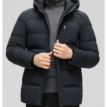 Black Winter Men's Down Jacket White Duck Down Detachable Hood Clothes Jack -20 dégré HEBDO STORE