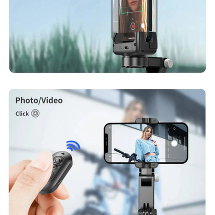 KEELEAD 360 Rotation Gimbal,Selfie Stick Tripod with Remote Fill Light Following Shooting,Stabilizer for Smartphone Live/Vlog HEBDO STORE