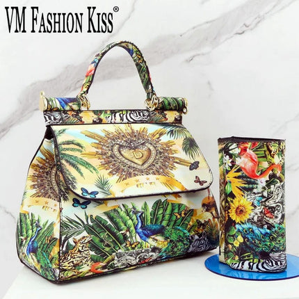 VM FASHION KISS Classic Crossbody Bags For Women Frame Handbags And Purses Set Luxury Wallet Suit Printing Shoulder Totes Ladies HEBDO STORE