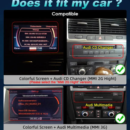 Android 14 Car Audio  Multimedia Player Carplay For Audi Q7 4L 2005-2015 GPS Navigation Stereo WIFI DSP Automotive Screen HEBDO