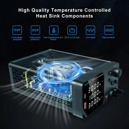 NANKADF DC Power Supply, 0-30V 0-10A with High Accuracy 4-Digit LED Display, 5V/2A USB Port, Encoder Adjustment N-GA3010H HEBDO