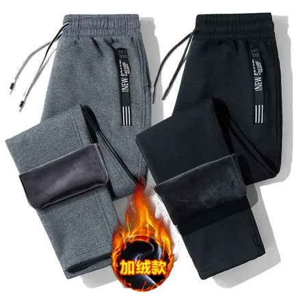 2024 Autumn and Winter New Fashion Trend Plus Fleece Thick Warm Sports Pants Men's Casual Loose High-Quality Plus-Size Pants 8XL HEBDO