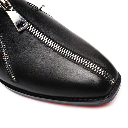 Ligustel Man Original Handmade Red Bottom Shoes Men Fashion Wedding Party Black Leather Loafers Shoes for Men with Free Shipping HEBDO STORE