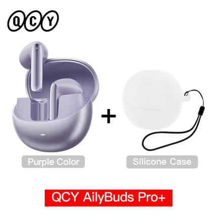 QCY HT10 AilyBuds Pro+ ANC Wireless Earphone Hi-Res Audio with LDAC Bluetooth 5.3 Earbuds 6 Mic AI HD Call Multipoint Connection HEBDO STORE