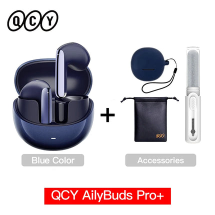 QCY HT10 AilyBuds Pro+ ANC Wireless Earphone Hi-Res Audio with LDAC Bluetooth 5.3 Earbuds 6 Mic AI HD Call Multipoint Connection HEBDO STORE