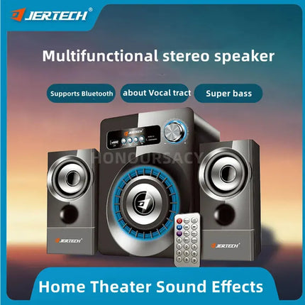 Professional Computer Audio Full Set DJ Sounds System BT Speakers with Amplifier Colorful LED Light Wired Subwoofer Speaker Set HEBDO