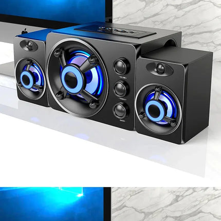 HIFI 3D Stereo Alto-falantes Coloridos LED Luz Pesada AUX USB Com Fio Sem Fio Bluetooth Áudio Home Theater Surround Som Bar TV HEBDO