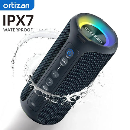 Ortizan Bluetooth Speakers 40W Enhanced Bass Portable Outdoor Wireless Speaker 30Hrs IP7 Waterproof Shower Speaker Bluetooth 5.3 HEBDO