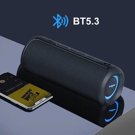 WISETIGER P3 30W Outdoor Portable Bluetooth Speaker IPX7 Waterproof Wireless Sound box Bass Boost BT5.3 RGB TWS Connectivity HEBDO