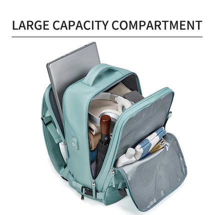 Women Laptop Backpack 15.6inch Teenage girl USB charging school Backpack Independent Shoe bag travel Backpack outdoor Backpack HEBDO STORE