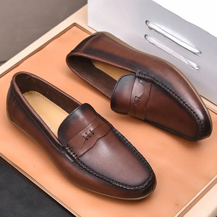 Classic Men's Casual Loafers Driving Shoes Moccasin Fashion Male Comfortable Genuine Leather Shoes Men Lazy Dress Shoe HEBDO STORE