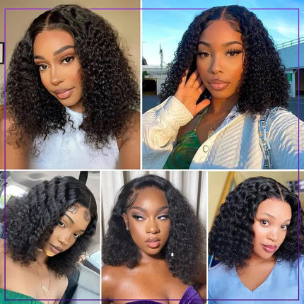 Glueless 12A Water Wave Mongolian 13X4 HD Transparent Lace Front Wig Bob Short Deep Wave 4x4 Lace Closure Isee Human Hair Wigs Hebdo Store