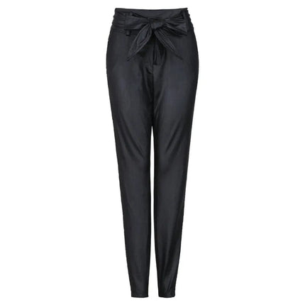 Women's PU Leather Bodycon Trousers High HEBDO STORE