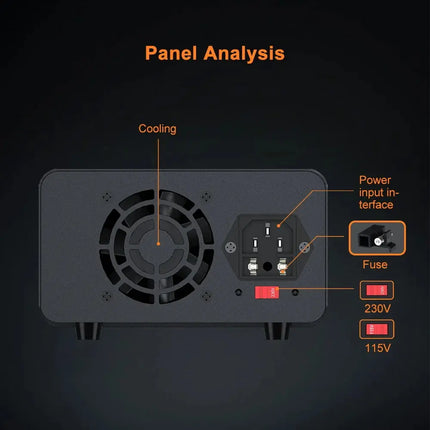 30V 10A Lab Adjustable DC Power Supply with 4-Digit LED Display; USB-A/Type-C 5V/3.6A Fast Charge with Encoder Adjustment HEBDO STORE