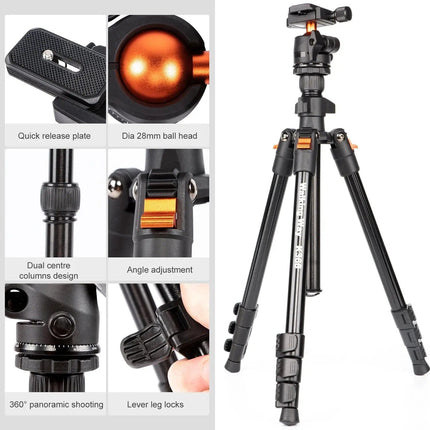 WalkingWay 62.99 Inch Professional High Camera Tripod for DSLR Portable Aluminum Travel Tripod with 360Degree Panorama Ball Head HEBDO STORE