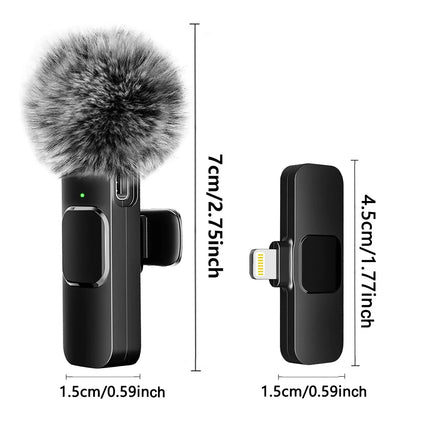 NEW Wireless Lavalier Microphone Audio Video Recording Mini Mic For iPhone Android Laptop Live Gaming Mobile Phone Microphone HEBDO STORE