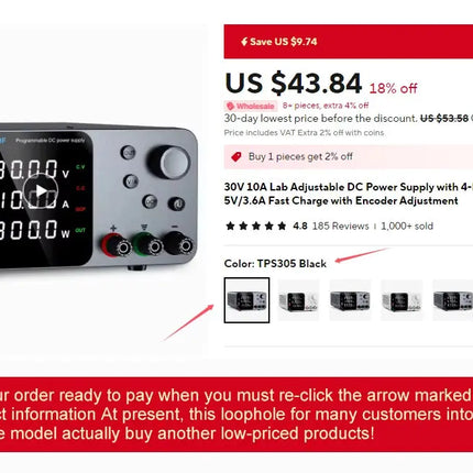 NANKADF DC Power Supply, 0-30V 0-10A with High Accuracy 4-Digit LED Display, 5V/2A USB Port, Encoder Adjustment N-GA3010H HEBDO