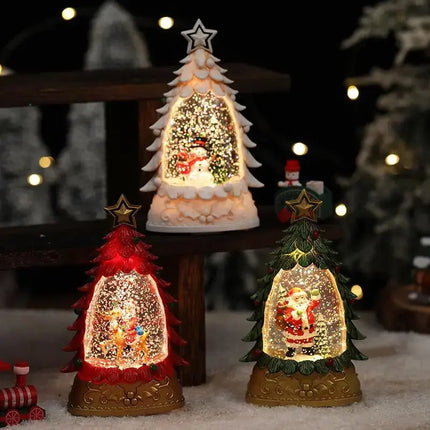 Christmas Waterfilled Sequin Wind Lamps Decoration Merry Christmas Decor For Home Xmas Ornaments Gift Santa Water Feature Lamp HEBDO STORE