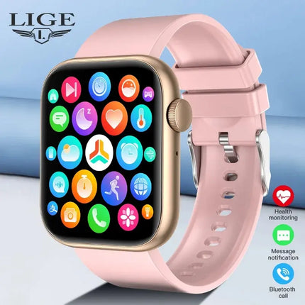 LIGE Smart Watch For Women Full Touch Screen Bluetooth Call Waterproof Watches Sport Fitness Tracker Smartwatch Lady Reloj Mujer HEBDO STORE