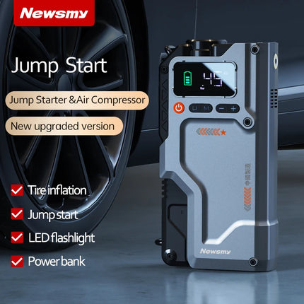 Newsmy 5 In 1 Car Jump Starter with Air Compressor 20000mAh Portable Booster Charger 1200A Powerful Car Battery Starting Device Hebdo Store