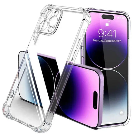 Shockproof Silicone Clear Phone Case for iPhone 13 11 14 Pro Max 12 Mini Lens Protection Back Case for IPhone 15 PRO XS MAX XR X FRANTZDOL STORE