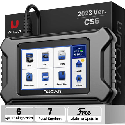 MUCAR CS6 Automotive Scanner Car Diagnostic Tool ABS SRS TCM ECM TPMS 6 System Code Read Oil Brake 7 Reset Lifetime Free Update HEBDO STORE