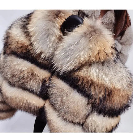 MAOMAOKONG 2023 Trend New Real Fur Coat Natural Fox Fur Women's Winter Coats Short Jackets Female Clothing Vests Fashion HEBDO STORE