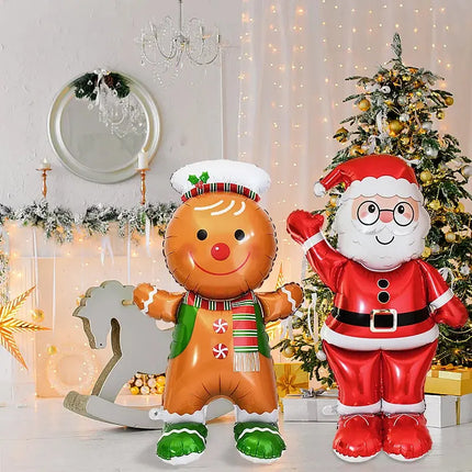 Large Christmas Foil Balloon Snowman Gingerbread Man Santa Claus Balloons Christmas Party Supplies Navidad New Year Party Decor HEBDO STORE