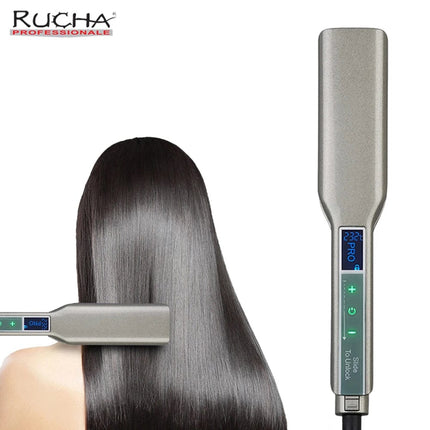 Wide Size Ceramic Plate Hair Straightener Curler Smart Touch LCD Screen 450℉ Fast Heating Straightening Irons Salon Flat Iron HEBDO STORE