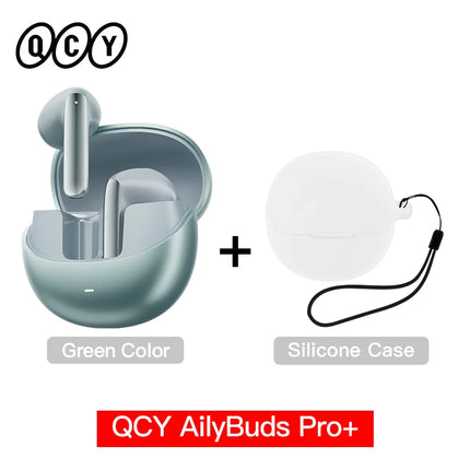 QCY HT10 AilyBuds Pro+ ANC Wireless Earphone Hi-Res Audio with LDAC Bluetooth 5.3 Earbuds 6 Mic AI HD Call Multipoint Connection HEBDO STORE