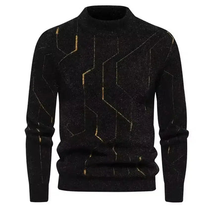 Fashion Patchwork Knitted Sweater Men Autumn Winter HEBDO