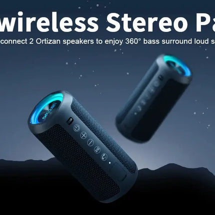 Portable Speaker, Wireless Bluetooth Speaker, IPX7 Waterproof, 24W Loud Stereo Sound with Mic, Bassboom Technology, TWS Pairing HEBDO