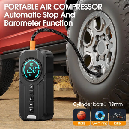 BUWEI 6 in 1 Car Jump Starter Air Pump Brand New Automotive Air Compressor Auto Tire Inflator Power Bank Car Starters w/ EVA Bag Hebdo Store