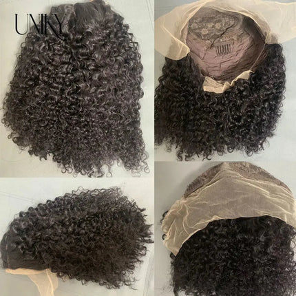 Short Curly Human Hair Bob Wig Water Lace Front Human Hair Wigs ForWomen PrePlucked Brazilian Glueless T Part Lace Wig Unikyhair - Premium  from FRANTZDOL STORE  - Just $70! Shop now at FRANTZDOL STORE 