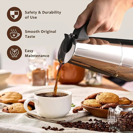 hebdo store 4/6/9 Cups Moka Pot Caffe Machine Espresso Cups Coffee Makers Latte Percolator Stove Top Moka Coffee Maker HEBDO STORE