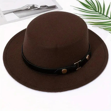 Four Seasons Flat  Top Hat for Men and Women's Versatile Woolen - Premium  from FRANTZDOL STORE  - Just $25.99! Shop now at FRANTZDOL STORE 