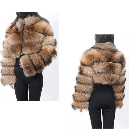 MAOMAOKONG 2023 Trend New Real Fur Coat Natural Fox Fur Women's Winter Coats Short Jackets Female Clothing Vests Fashion HEBDO STORE