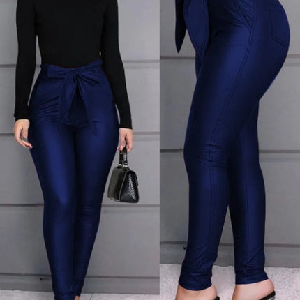 Women's PU Leather Bodycon Trousers High HEBDO STORE