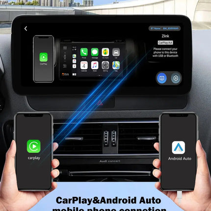 Car Stereo Android Auto Wireless Carplay 8 Core 12.3" For Audi Q5 2009-2016 RHD WIFI 4G SIM Split Screen BT GPS Navi Multimedia HEBDO