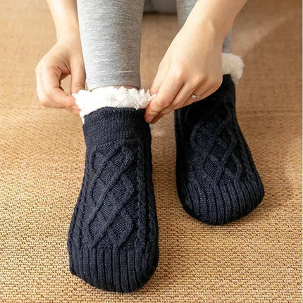 Warm Non Slip Socks Thermal Men Winter Short Cotton Thickened Family Sleep Soft Grip Plush Floor Slipper Sock Fluffy Women 2024 HEBDO