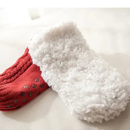 Warm Non Slip Socks Thermal Men Winter Short Cotton Thickened Family Sleep Soft Grip Plush Floor Slipper Sock Fluffy Women 2024 HEBDO