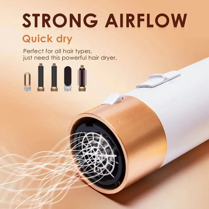 Professional Air Hair Styler 5 In 1 Low Noise Hair Curling Straightening Hair Drying 1000W Hot Air Brushes HEBDO STORE