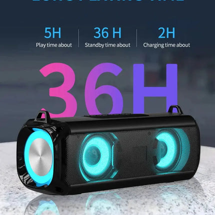 Rockmia RGB Speaker EBS-045 AliExpress Choice Portable Wireless Music Player & Soulder Straps LED Bluetooth 5.0 TF USB-C Aux HEBDO