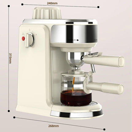 Italian Pressure Steam Coffee Maker 5 Bar Automatic Pump Espresso Cappuccino Bubble Machine Milk Foam Frother Latte Mocha Pot EU HEBDO STORE